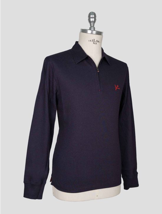 Isaia Blue Cotton Sweater Polo 2