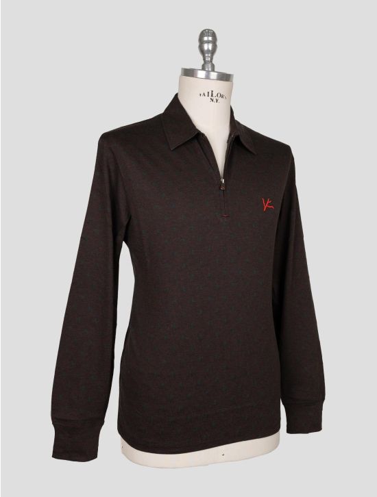 Isaia Brown Cotton Sweater Polo 2