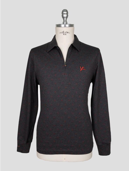 Isaia Gray Cotton Sweater Polo 1