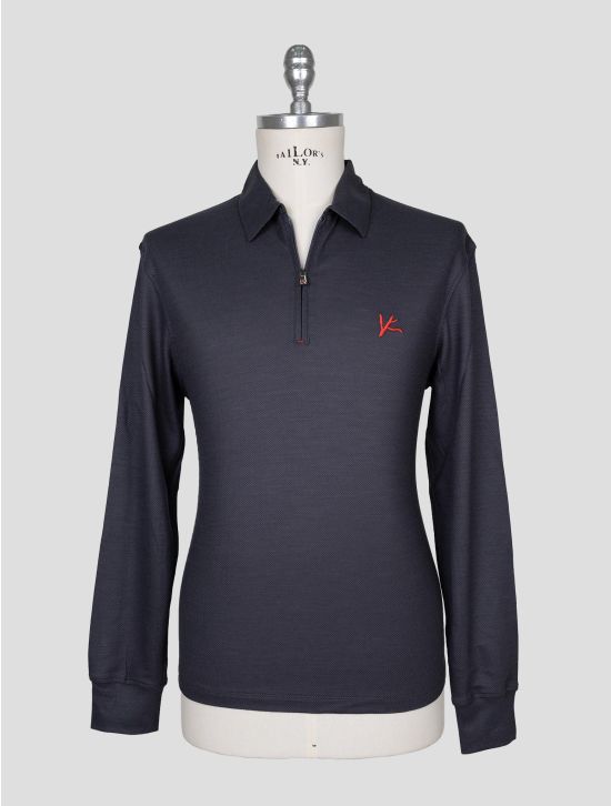 Isaia Dark Gray Wool Sweater Polo 1