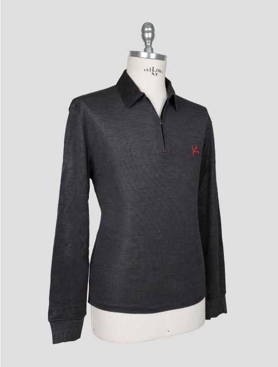 Isaia Dark Gray Silk Sweater Polo 2