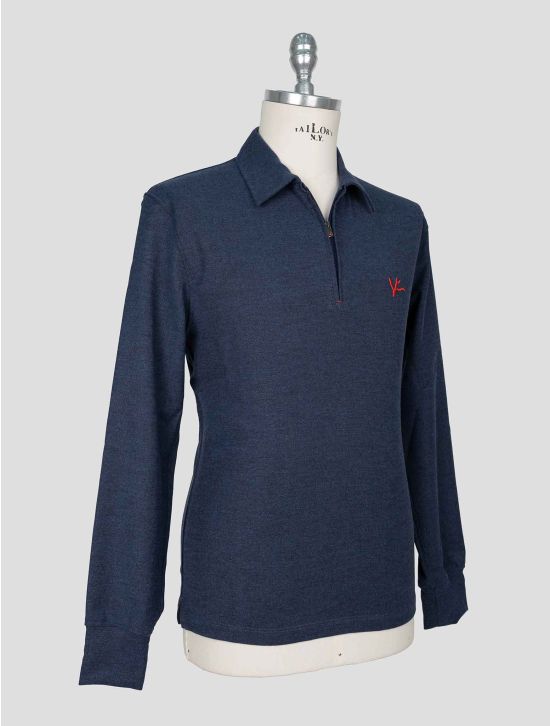 Isaia Blue Cotton Sweater Polo 2