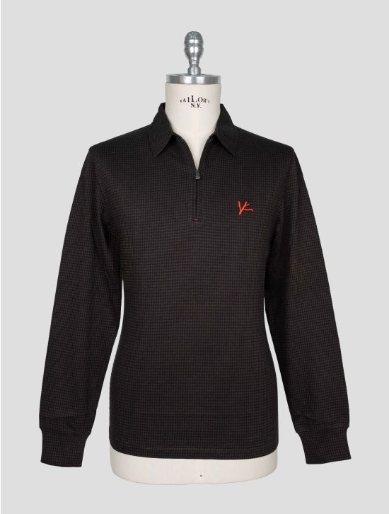 Isaia Brown Cotton Sweater Polo 1