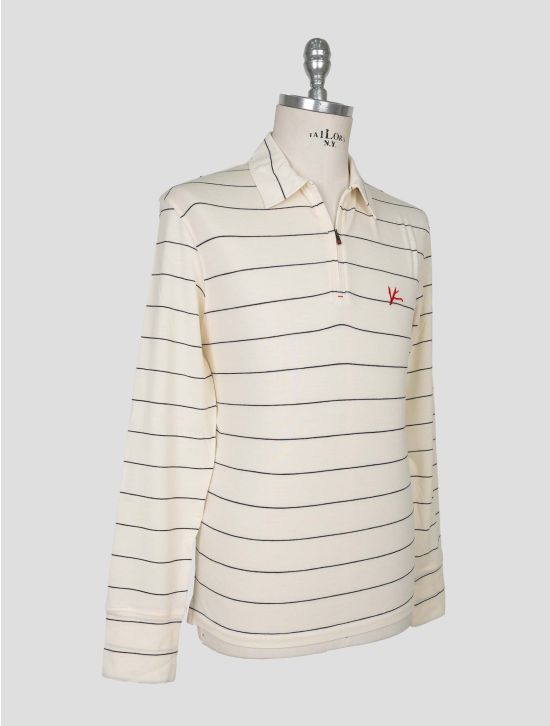 Isaia  Blue White Wool Ea Sweater Polo 2