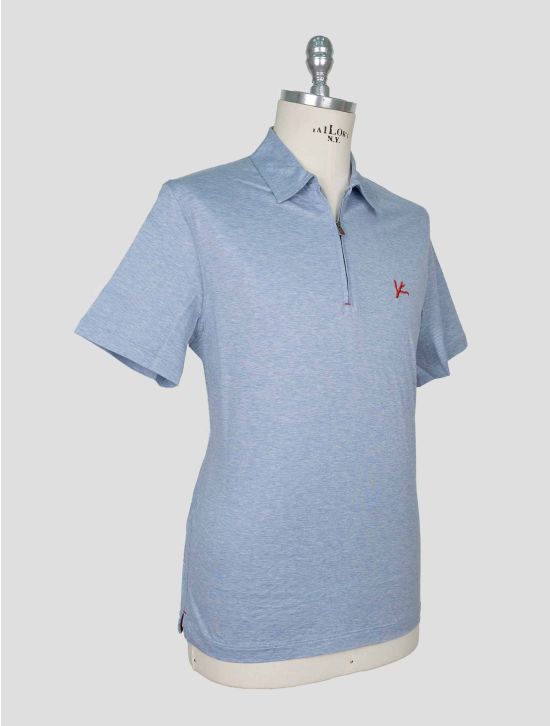 Isaia Light Blue Cotton Polo 2