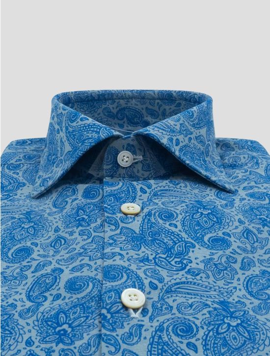 Kiton Blue Light Blue Cotton Shirt 2