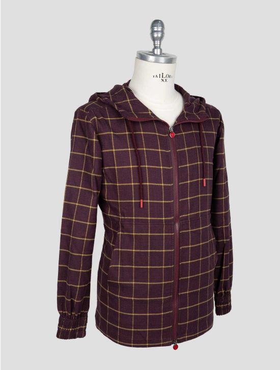 Kiton Burgundy Yellow Cotton Shirt Umbi 2
