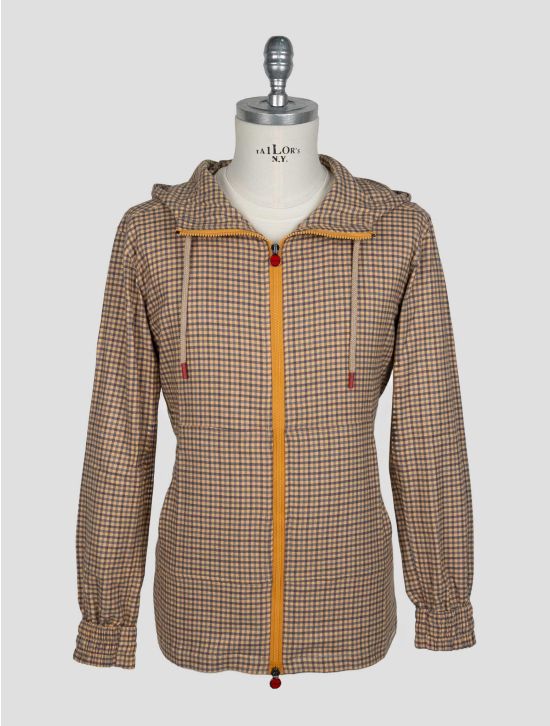 Kiton Blue Orange Cotton Shirt Umbi 1