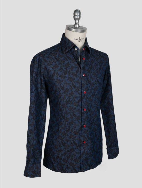 Kiton Blue Cotton Shirt 2