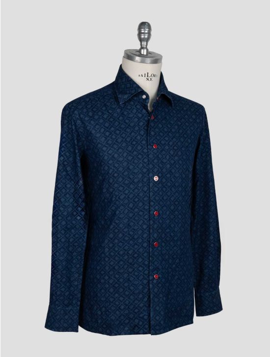 Kiton Blue Cotton Shirt 2