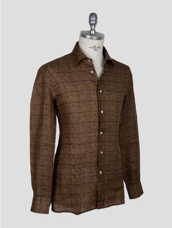 Kiton Brown Linen Shirt 2
