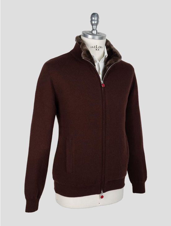 Kiton Burgundy Cashmere Sheepskin fur Coat 2