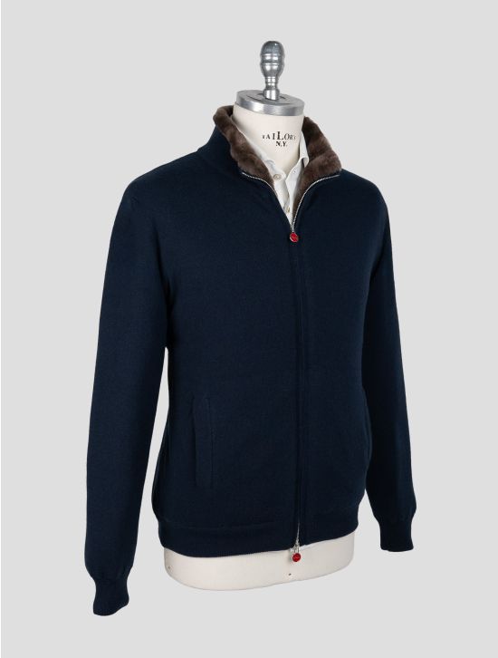 Kiton Blue Cashmere Sheepskin fur Coat 2