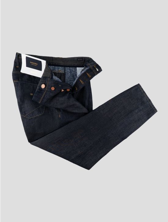 Incotex Dark Blue Cotton Linen Jeans 2