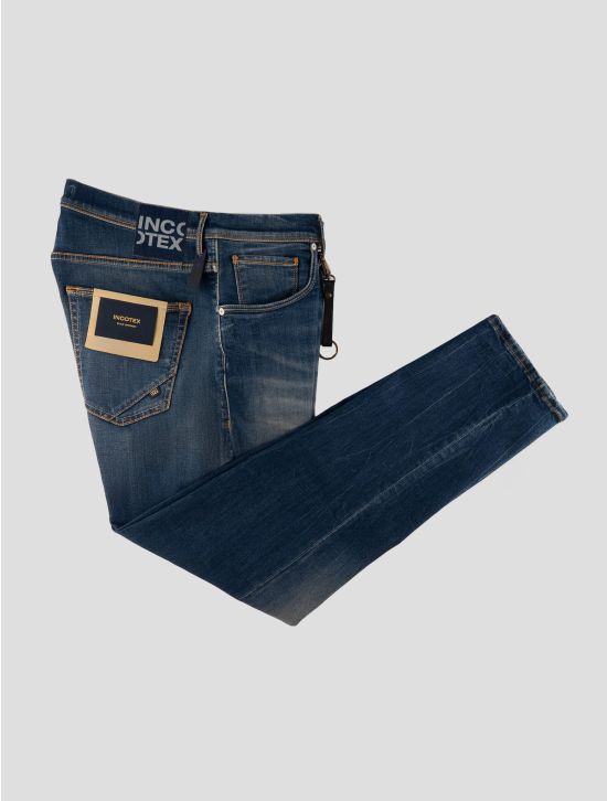Incotex Blue Cotton Ea Pants 1