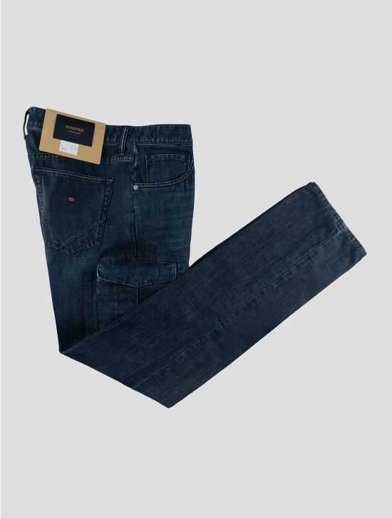 Incotex Blue Cotton Linen Cargo Jeans 1