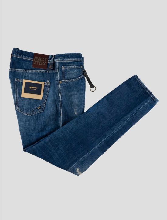 Incotex Blue Cotton Linen Jeans 1
