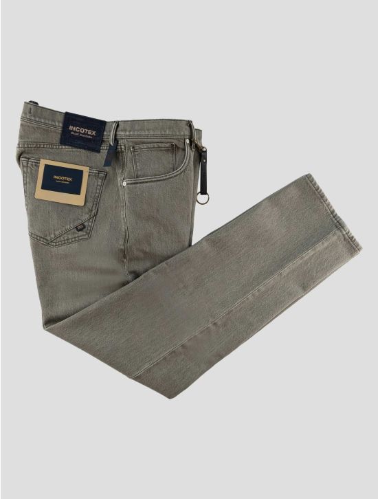 Incotex Gray Green Cotton Ea Jeans 1