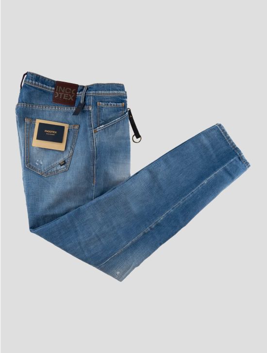 Incotex Blue Cotton Linen Jeans 1