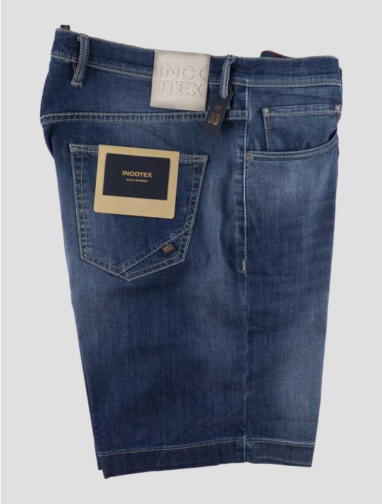 Incotex Blue Cotton Viscose Pl Ea Short Pants 1