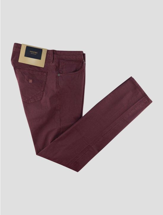 Incotex Burgundy Blue Cotton Ea Jeans 1