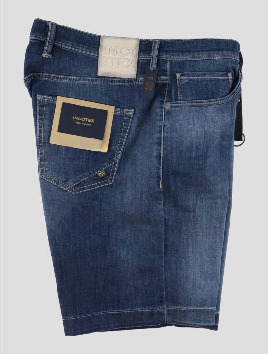 Incotex Blue Cotton Viscose Pl Ea Short Pants 1