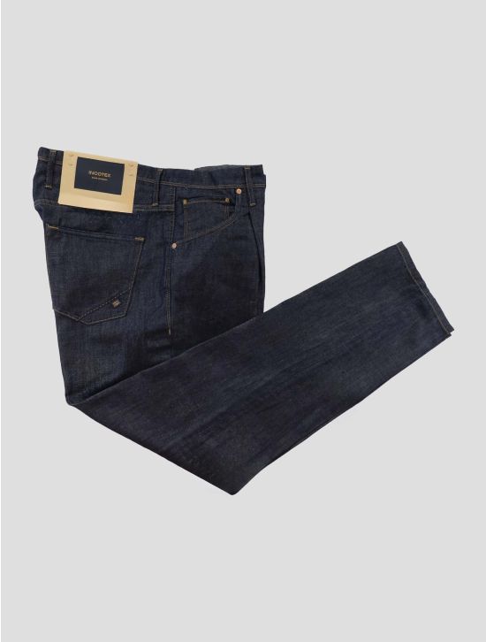 Incotex Dark Blue Cotton Linen Jeans 1