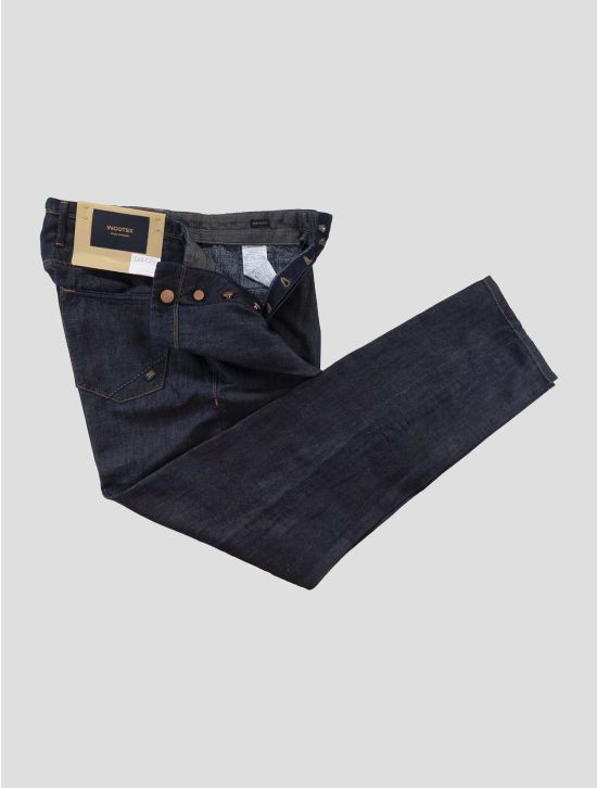 Incotex Dark Blue Cotton Linen Jeans 2