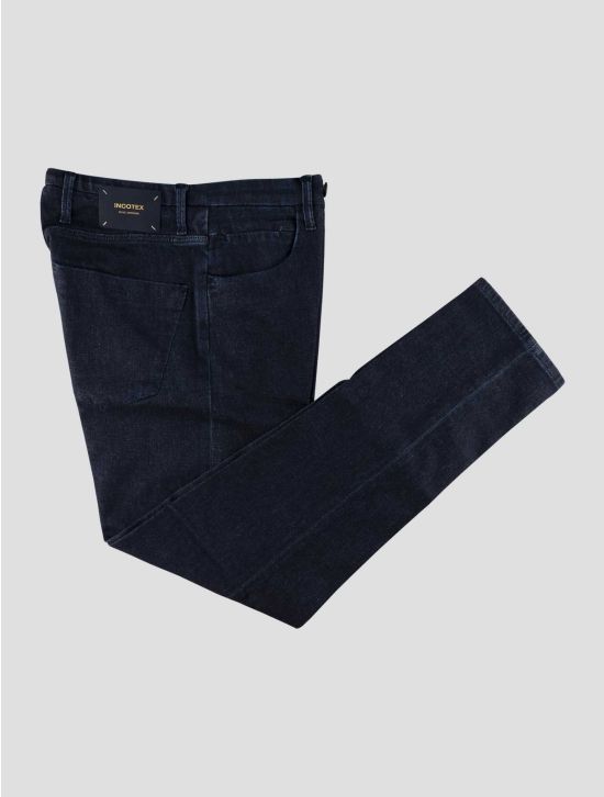 Incotex Dark Blue Cotton Cashmere Ea Jeans 1