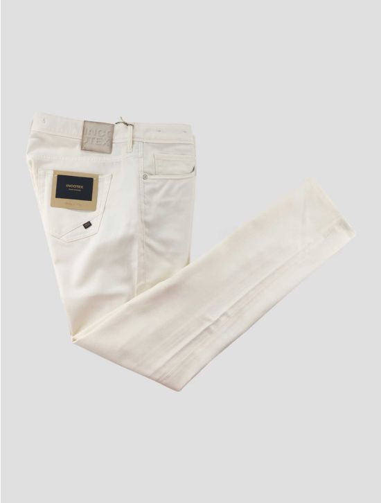 Incotex White Virgin Wool Cotton Ea Jeans 1