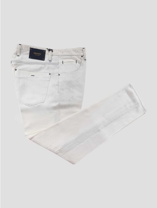 Incotex White Cotton Linen Jeans 1