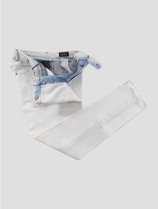 Incotex White Cotton Linen Jeans 2