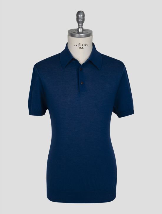 Kiton Blue Cotton Polo 1