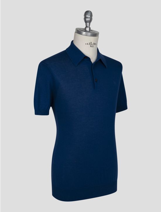 Kiton Blue Cotton Polo 2