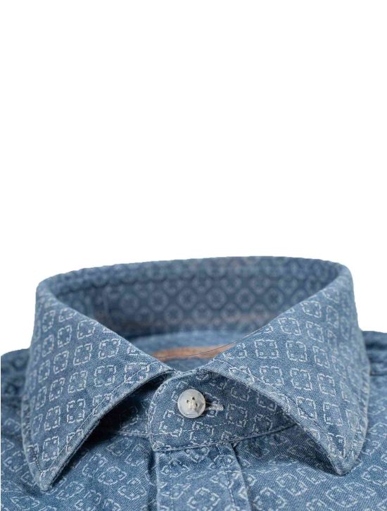 Barba Napoli Blue Cotton Shirt 2