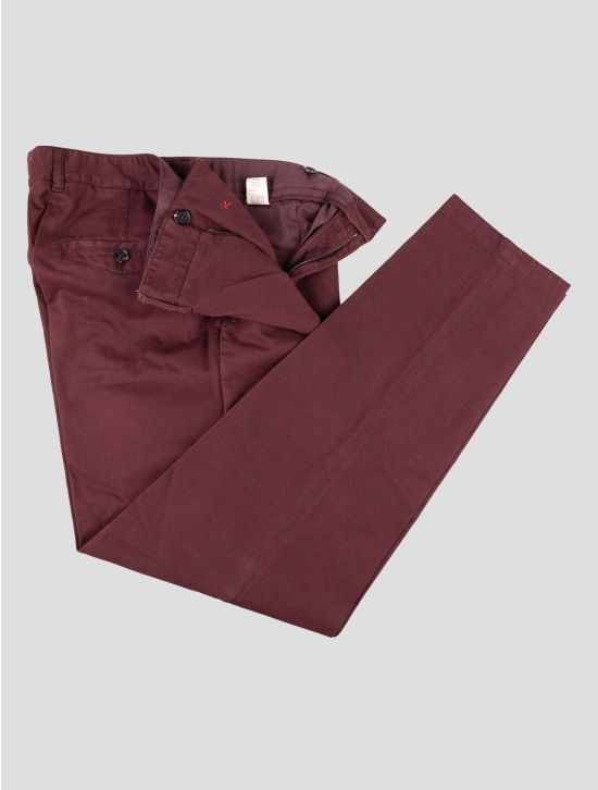 Isaia Burgundy Cotton Cashmere Ea Pants 2