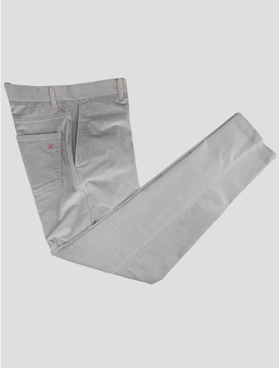 Isaia Gray Cotton Wool Ea Velvet Pants 1