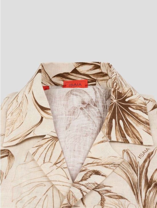 Isaia Brown Linen Shirt 2
