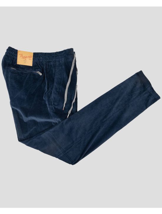 Marco Pescarolo Blue Cotton Ea Velvet Pants PJY10 1