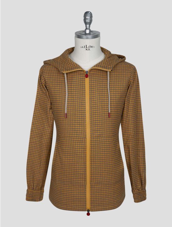 Kiton Light Blue Yellow Cotton Shirt Umbi 1