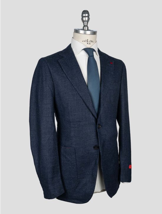 Isaia Blue Wool Silk Cashmere Ea Blazer 2