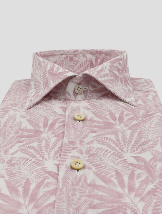Kiton Pink White Linen Shirt 2