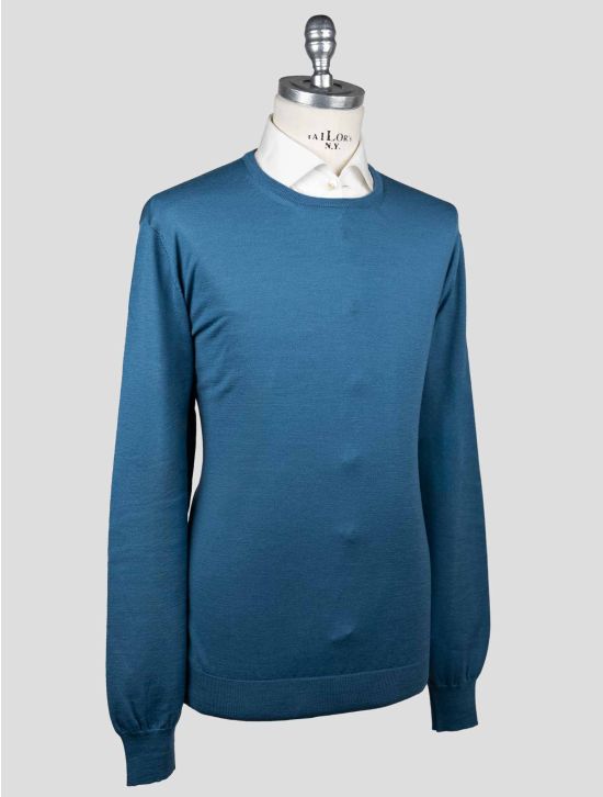 Gran Sasso Gran Sasso Light Blue Virgin Wool Sweater Crewneck Light Blue 001