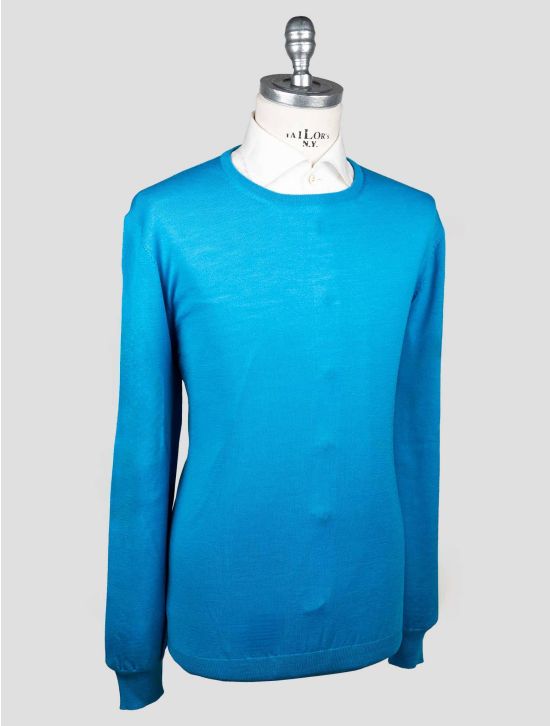 Gran Sasso Gran Sasso Light Blue Virgin Wool Sweater Crewneck Light Blue 001