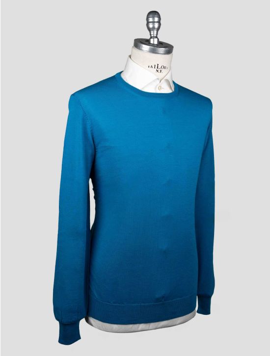 Gran Sasso Gran Sasso Light Blue Virgin Wool Sweater Crewneck Light Blue 001