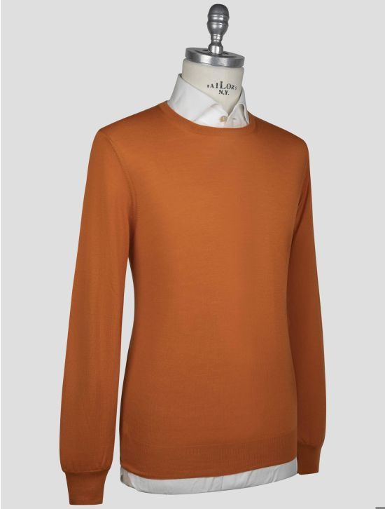Gran Sasso Gran Sasso Orange Virgin Wool Sweater Crewneck Orange 001