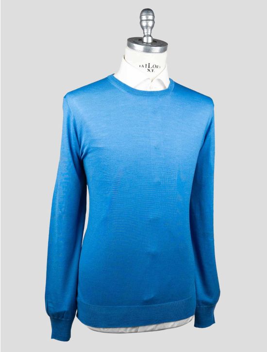 Gran Sasso Gran Sasso Light Blue Virgin Wool Sweater Crewneck Light Blue 001