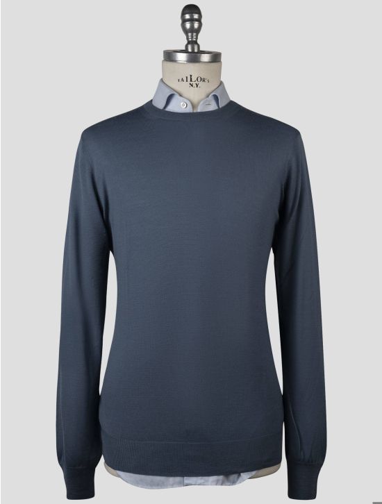 Gran Sasso Gran Sasso Blue Virgin Wool Sweater Crewneck Blue 000