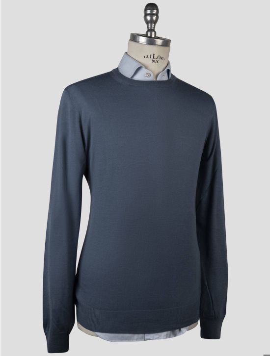 Gran Sasso Gran Sasso Blue Virgin Wool Sweater Crewneck Blue 001