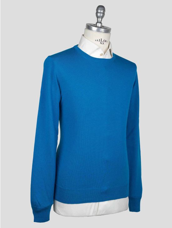 Gran Sasso Gran Sasso Blue Virgin Wool Sweater Crewneck Blue 001